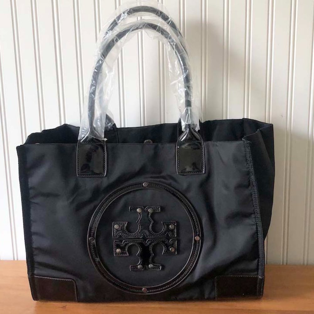 FAKE BLACK TB NYLON TOTE NEVER WORN